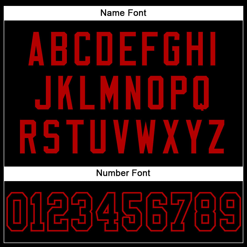 Custom Black Black-Red Mesh Authentic Football Jersey - Image 4