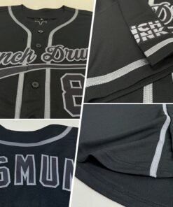 Alternative view of Custom Black Black-Steel Gray Authentic Baseball Jersey