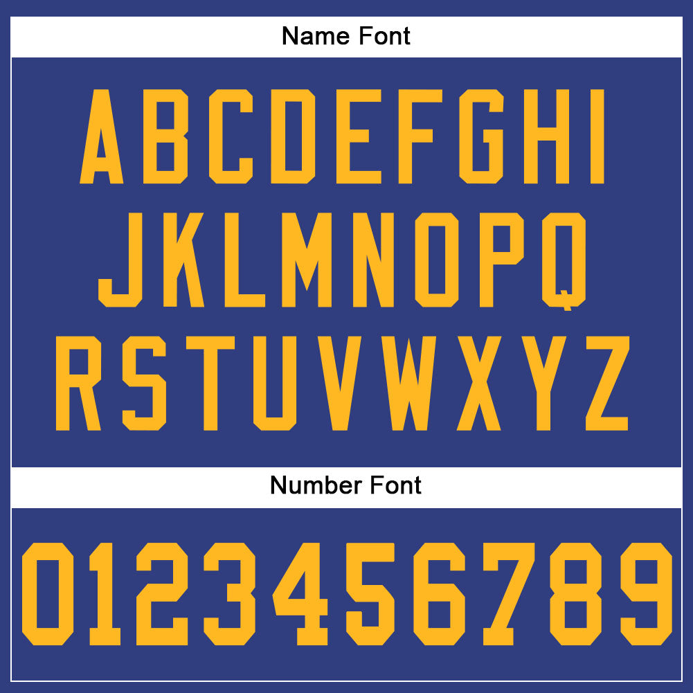 Custom Royal Gold Mesh Authentic Football Jersey - Image 4