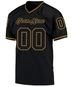 Alternative view of Custom Black Black-Old Gold Mesh Authentic Throwback Football Jersey