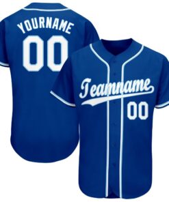 Custom Royal White-Light Blue Baseball Jersey