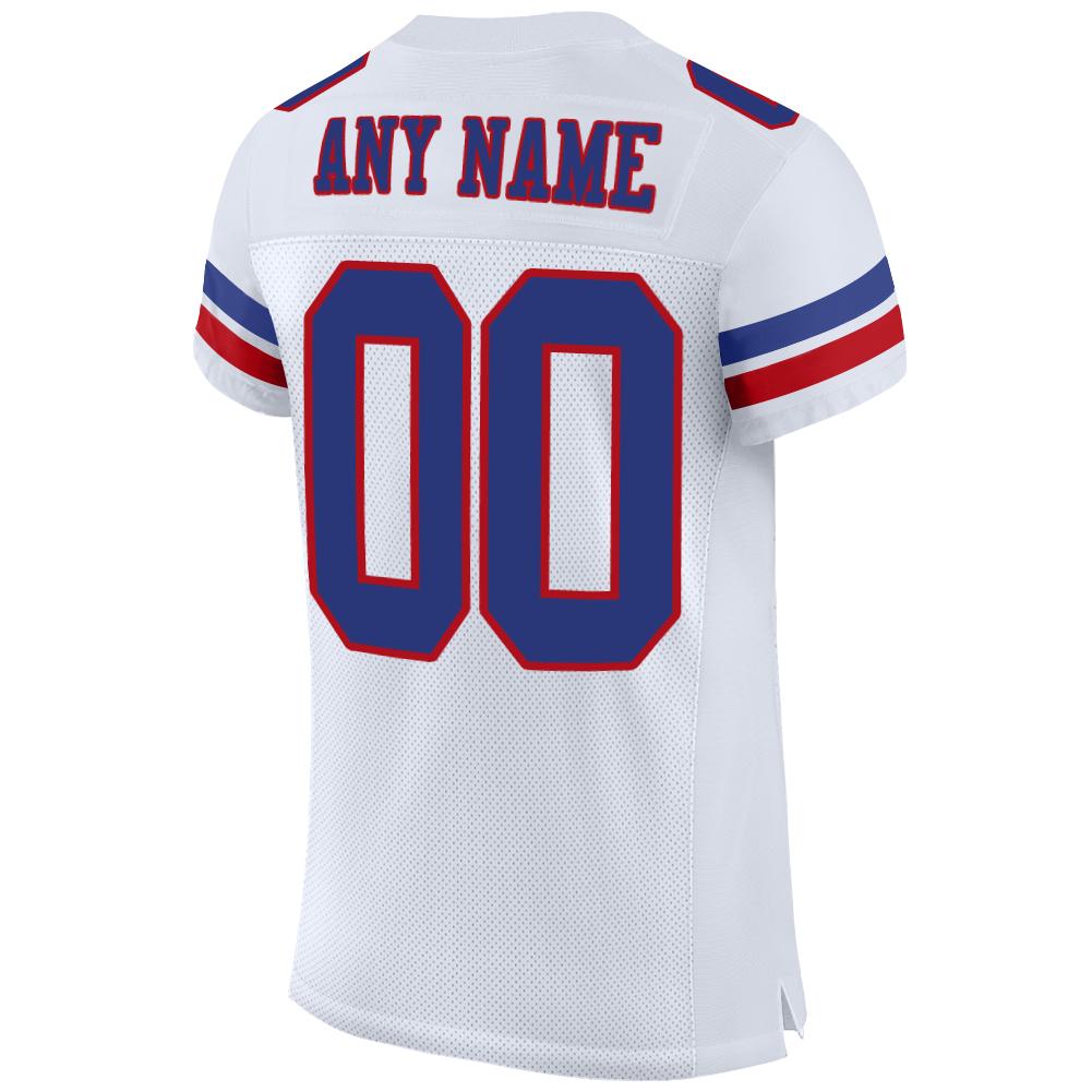 Custom White Royal-Red Mesh Authentic Football Jersey - Image 3
